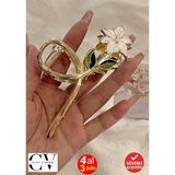 Ayrex Beyaz Çiçek Model Metal Mandal Toka Büyük Boy - Çok Renkli - 1 Parça