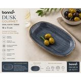 Ayrex Bonna Dusk Gourmet Oval Antrasit Gri Porselen Sunum ve Meze Tabağı, 19X11 cm - Genel