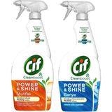 Ayrex Cif Power & Shine Mutfak Yağ Çözücü 750 ml + Banyo 750 ml - 1 kg