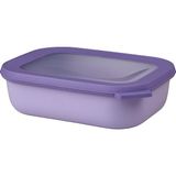 Ayrex Cirqula Çok Amaçlı Kase Dikdörtgen Nordic Lilac – 1000 ml – Stok Kutusu, Buzdolabı Kutusu, Derin Dondurucu, Mikrodalga Fırın Kabı ve Kapaklı Servis Kasesi Olarak Kullanılabilir