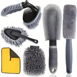 Ayrex Coofbe 6 Parça Profesyonel Mikrofiber Araç Oto Yıkama Seti Yıkama Eldiveni Jant Lastik Fı - Genel