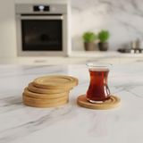 Ayrex Deconox Bambu Yuvarlak Çay Tabağı Bardak Altlığı 6'li Set, Dekoratif Bambu Altlık - Çok Renkli - 1 Adet