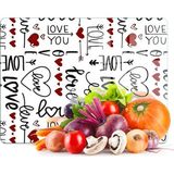 Ayrex Decovetro Cam Kesme Tahtası ve Sunumluk Love Serisi Yazı Desenli 20 x 30 cm - Genel