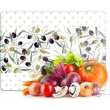 Ayrex Decovetro Cam Kesme Tahtası ve Sunumluk Zeytin Desenli 20 x 30 cm - Genel
