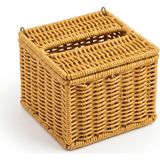 Ayrex Deinhaus Kapaklı Hasır Peçetelik Kutu 13X13X9 cm Doğal Rattan Peçete Saklama Kutusu - Çok Renkli - Genel