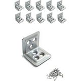 Ayrex Demir Gönye Köşebent, L Tipi, 30X25X25MM, Mobilya Dolap Köşe Bağlantı Elemanı, 10 Adet - Çok Renkli - Genel