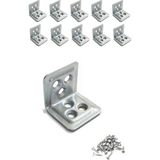 Ayrex Demir Gönye Köşebent, L Tipi, 30X25X25MM, Mobilya Dolap Köşe Bağlantı Elemanı, 10 Adet - Genel