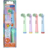 Ayrex Denthauz Kids Fun - Narin Yumuşak Oral-B Uyumlu Diş Fırçası Başlığı - 4 Adet Yedek Başlık - (DipCamo)Charcoal-White