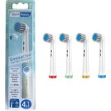 Ayrex Denthauz Sensetive - Ekstra Yumuşak Oral-B Uyumlu Diş Fırçası Başlığı - 4 Adet Yedek Başlık - (DipCamo)Charcoal-White