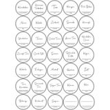 Ayrex Digithome 35 Adet Yuvarlak Baharat Kavanoz Etiketi Sticker Seti 4x4 cm - Çok Renkli - 1