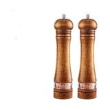 Ayrex Doğal Ahşap Karabiber Akrilik Bölmeli Tuz Kahve Baharat Öğütücü Ahşap Değirmen Tuzlu - Çok Renkli - 0,5 ml