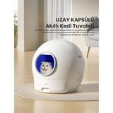 Ayrex Els Pet Uzay Kasa Otomatik Kedi Tuvaleti 2. Nesil Smart Pro Akıllı Otomatik Kedi App Kontrol - 0,5 x 9 cm - Renkli