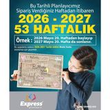 Ayrex Express Planlayıcı 2026-2027 Takvim A4 Ebat 53 Haftalık Planlayıcı Bulletin 21X29,7 cm - Çok Renkli - Genel