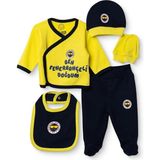 Ayrex Fenerbahçe Unisex 5li Hastane Çıkışı Lisans Baskılı Çıtçıtlı Zarf Yaka Uzun Kol P - Çok Renkli