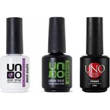 Ayrex Fontenay Kalıcı Oje Seti Uno Lux Primer 15 ml +Rubber Base Gel 15ML+SUPERSHINE Top Coat 15ML - Çok Renkli