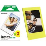 Ayrex Fujifilm Instax Mini 12 Makine Uyumlu 20'li Film ve Sarı Fotoğraf Çerçevesi - Çok Renkli