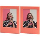 Ayrex Fujifilm Instax Mini Film Uyumlu 2'li Mıknatıslı Fotoğraf Çerçeve Seti, Turuncu - Çok Renkli