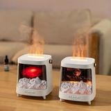 Ayrex Galaxy Alev Efektli Aroma Difüzör – Rgb Işıklı Hava Nemlendirici, Ultrasonik Buhar Maki - Çok Renkli - 1 Adet