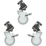 Ayrex Gdx F291 Işık Ayağı ve Tripod Teker Seti 3'lü Frenli Sessiz Kauçuk Tekerlek