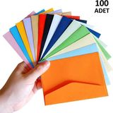 Ayrex Hobialem 100 Adet, Renkli Zarf, 13X18 Cm, Büyük Boy, Renkli Zarflar, Karışık Renklerde, M - Çok Renkli - Genel