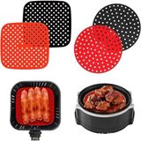 Ayrex Ivory Air Fryer Silikon Pişirme Matı | Yüksek Isıya Dayanıklı Kare Hava Fritözü Matı, - Genel
