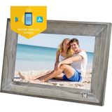 Ayrex Kodak Wifi Dijital Fotoğraf Çerçevesi 10 Inç, Hd IPS Dokunmatik Ekran, Bulut Depolamalı Klasik Ahşap Elektronik Resim Çerçevesi, 32 GB Dahili Bellek, Fotoğraf/videoyu Uygulama Üzerinden Paylaşın