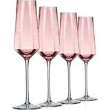 Ayrex Kristal Şampanya Flüt 236 ml Pembe Düğün Şampanya Kadehleri Şık Şampanya Flüt Zarif - Çok Renkli - Genel
