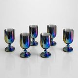 Ayrex Kristal Su Bardağı,kokteyl Kadeh Seti, 135 Ml- Su Kadehi 6'li Set-Gökkuşağı - Genel - Renkli