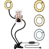 Ayrex LED Ring Light Youtuber Light Stüdyo Işığı Akrobat Selfie LED Masa Lambası 3 In 1 Set - Çok Renkli