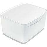Ayrex Leitz A4 Mybox Kapaklı Geniş Saklama Kutusu, 18 L, Parlak Görünüm, Plastik, Beyaz/gri, 52 - Genel - Çok Renkli