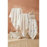Ayrex Little Organic's | 3'LÜ%100 Organik Pamuk Müslin Örtü - Battaniye Seti 75X80 cm | Oeko-Tex - Renkli - 0 - 2 Yaş
