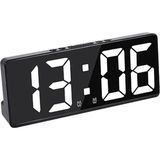Ayrex Masa Saati Derece Alarm Takvim Pil(Dahil Değildir)+Şarjlı LED Işıklı Dijital Siyah - Genel - Çok Renkli