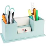 Ayrex Masaüstü Deri Organizer Kalemlik 4 Gözlü Desktop Organizer Rainbow Vegan 10X12X25 Cm. Su Y - Genel