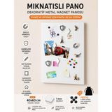 Ayrex Mıknatıslı Pano, Beyaz Renk, 40X60 Cm, Dekoratif Metal Magnet Panosu - Çok Renkli - Genel