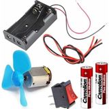 Ayrex Mini Motor Deney Seti, 3V-6V, Aa Pil Yuvası, Bağlantı Kablosu ve Devre Anahtarı Içeren - Genel