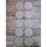 Ayrex Miracix 10 Adet Ahşap Supla 8 cm Çap Ham Mdf 3 mm Lazer Kesim Yuvarlak Kahve 10 x 10 - Genel