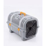 Ayrex Orret Home Kedi Taşıma Çantası Plastik Kafes Kilitlenebilir Kapaklı Havalı Taşıma Kabı Kedi Köpek Taşıma Box Güvenli Pet Taşıma Kafesi Seyahat Çantası (Gri-Turuncu) - 2XS - 001-Siyah