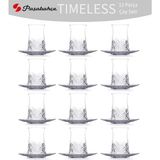 Ayrex Paşabahçe Timeless Çay Bardağı ve Çay Tabağı Seti 12 Kişilik 24 Parça - Çok Renkli - Genel