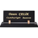 Ayrex Sanatbloğu Ahşap Masa Isimlik Ofis Hediyelik Kabartma ve Sublimasyon Isimlik Clk-1 - Çok Renkli - Genel
