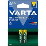 Ayrex Şarj Edilebilir Ince Aaa Varta Aaa 550MAH 2li Blister Telsiz Telefon Pili - Çok Renkli - 1 Parça