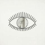 Ayrex Tara Göz Ayna - Metal Çerçeveli 22 cm Büyük Duvar Aynası (Siyah) - Genel