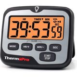 Ayrex Thermopro TM01 Dijital Mutfak Zamanlayıcısı, Geri Sayım ve Kronometre, Ayarlanabilir Sesli Alarm ve Geniş Arkadan Aydınlatmalı LCD Ekranlı Manyetik Zamanlayıcı Saat