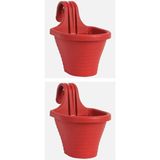 Ayrex Tom1 Askılı Balkon Saksı 20 Cm, 3 Litre 2 Adet Kırmızı - Genel - Çok Renkli