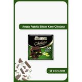 Ayrex Ülker%60 Bitter Antep Fıstıklı Kare Çikolata, 65 G, 6 Adet HAMZSÜLKER76 - Genel