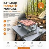 Ayrex V5.1 Lynx Mini Mangal Portatif Katlanır Kamp Ocağı | 30X20X10 Cm, Çantalı, Katlanır Tasa - Genel - Çok Renkli