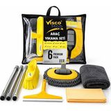 Ayrex Viscomop Araç Yıkama Seti - Oto Temizlik Kiti - 6'li Premium Araba Bakım Paketi - Mop Fır� - Standart - Çok Renkli