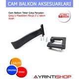 AYRINTISHOP 2 Li Cam Balkon Teker Çıkış Parçaları Siyah Plastik Ekonomik Ve Dayanıklı Aksesuar Seti