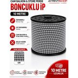 AYRINTISHOP Ayrıntıshop Cam Balkon Stor Perde Boncuklu Plastik Ip Zincirleri 10 Metre - Gri - 10metre