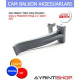 AYRINTISHOP Cam Balkon Teker Çıkış Parçaları Çıkış U Plastikleri Parça 2 Li - Gri