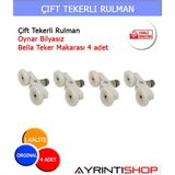 AYRINTISHOP Çift Tekerli Rulman Oynar Bilyasız Bella Teker Makarası